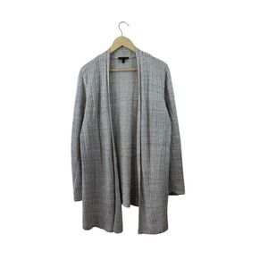 Eileen Fisher X-Large Organic Linen Sweater Duster Cardigan Gray Womens READ